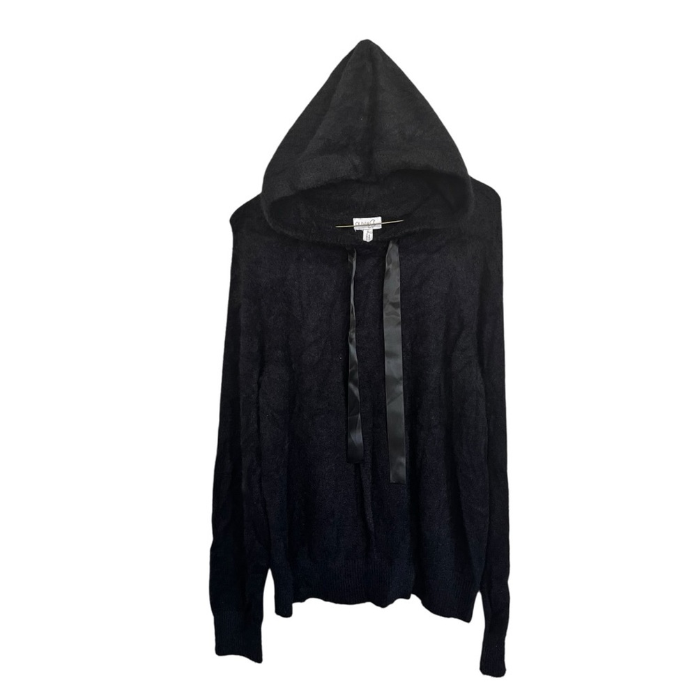 NWT Olivia Sky | Black Fuzzy Warm Cozy Hooded Pullover Sweater S